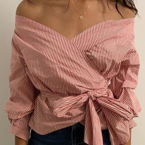 Off the shoulder wrap top